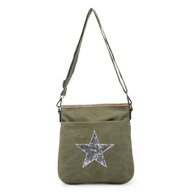 Khaki Star Messenger Bag