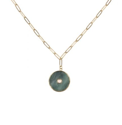 Green Disc Necklace