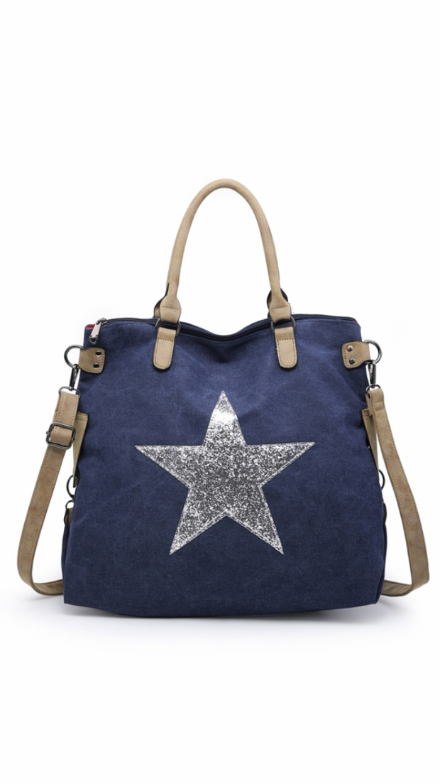 Navy Large Star Bag